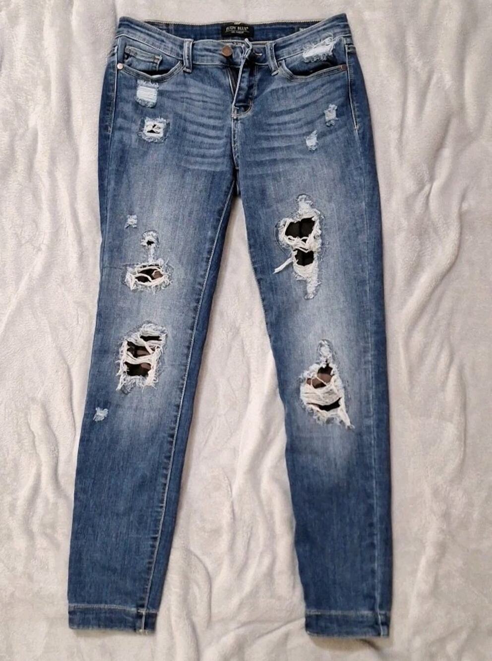 Judy Blue Jeans Skinny Fit Womens 7/28 Stretch Distressed 28x28